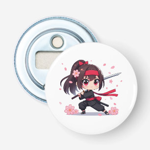 Cute ninja warrior blossom girl bottle opener