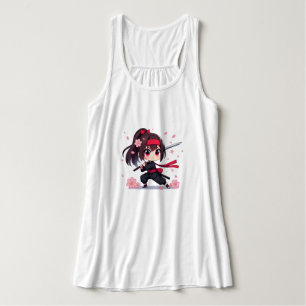 Cute ninja warrior blossom girl singlet