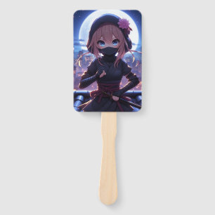 Cute ninja warrior girl  hand fan
