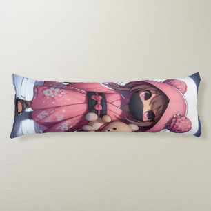 Cute ninja warrior girl & teddy body cushion