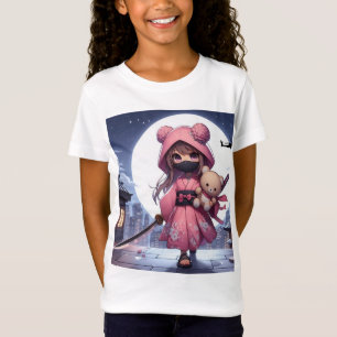Cute ninja warrior girl & teddy T-Shirt