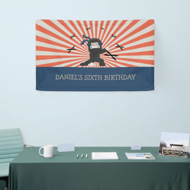 Cute Ninja Warrior Kids Birthday Party  Banner (Tradeshow)
