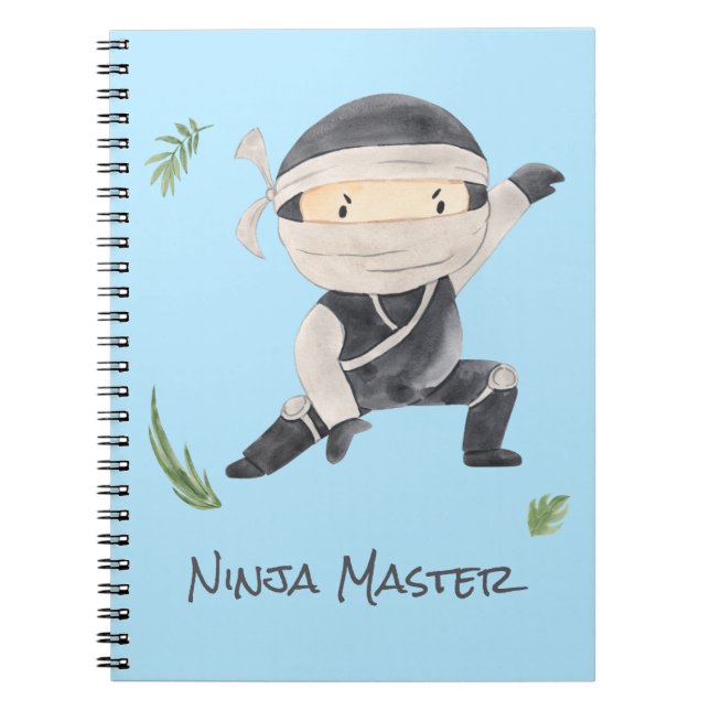 Cute Ninja Warrior - Kids Custom Name  Notebook (Front)