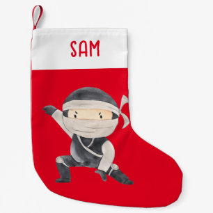 Cute Ninja Warrior Kids  Small Christmas Stocking