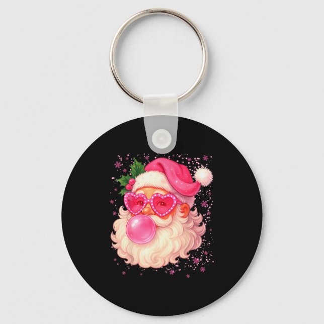 Cute Nk Santa Snowflake Christmas Pajamas Xmas Gir Key Ring (Front)