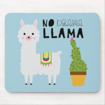 Cute No Drama Llama Cactus Succulents Kawaii Blue