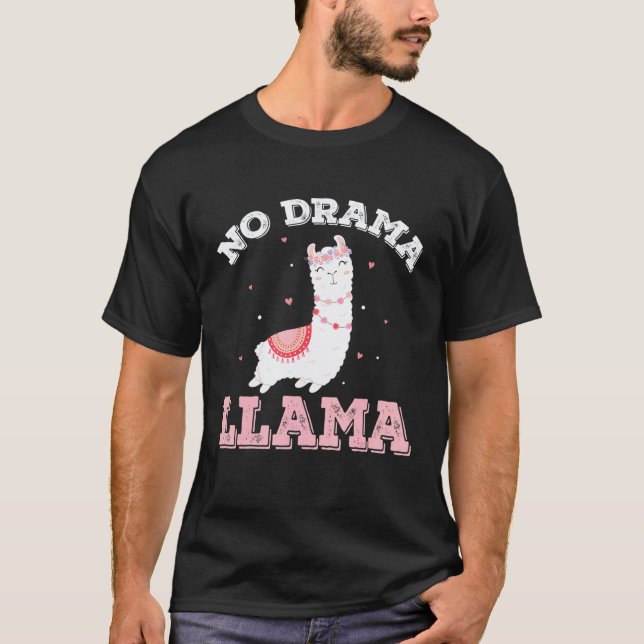 Cute No Drama Llama T-Shirt (Front)