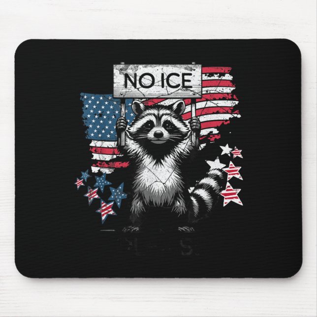 Cute No Ice Please Raccoon Mouse Pad (Front)