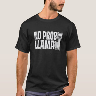 Cute No Prob Llama Rainbow Animal Retro Vintage T-Shirt