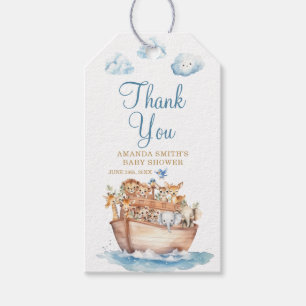 Cute Noah's Ark Gender Neutral Boho Baby Thank You Gift Tags