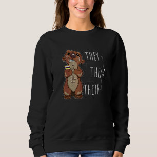 Cute Non Binary Otter They Them Their Agender Gend Sweatshirt