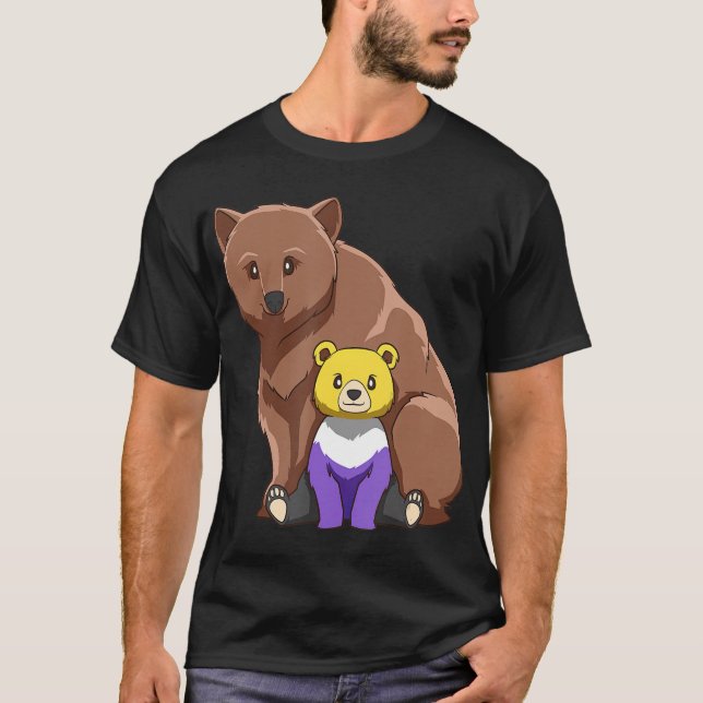 Cute Nonbinary Genderqueer Mama Bear Gift T T-Shirt (Front)