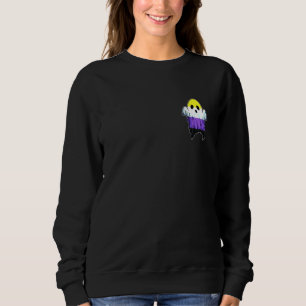 Cute Nonbinary Ghost Lgbt Halloween Ghost Lgbtq No Sweatshirt