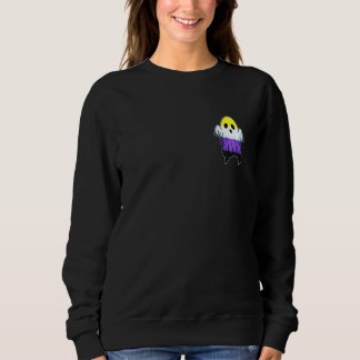 Cute Nonbinary Ghost Lgbt Halloween Ghost Lgbtq No Sweatshirt