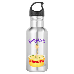 Cute noodles snake cartoon illustration humour 532 ml water bottle