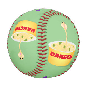 Cute noodles snake cartoon illustration humour baseball