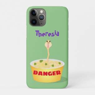 Cute noodles snake cartoon illustration humour Case-Mate iPhone case