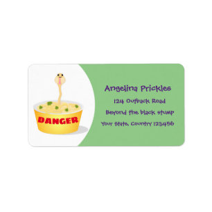 Cute noodles snake cartoon illustration humour label