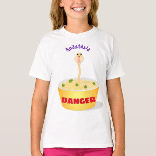 Cute noodles snake cartoon illustration humour T-Shirt