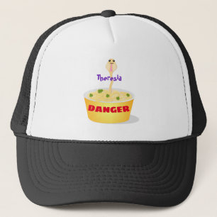 Cute noodles snake cartoon illustration humour trucker hat