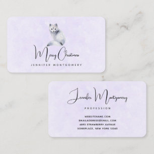 Cute Nordic Fox with Floral Markings Christmas Business Card