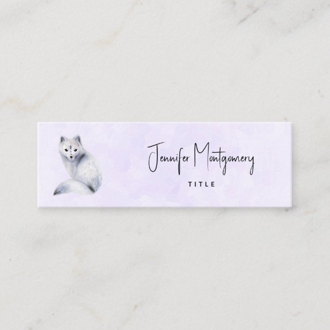  Cute Nordic Fox with Floral Markings Mini Business Card (Front)
