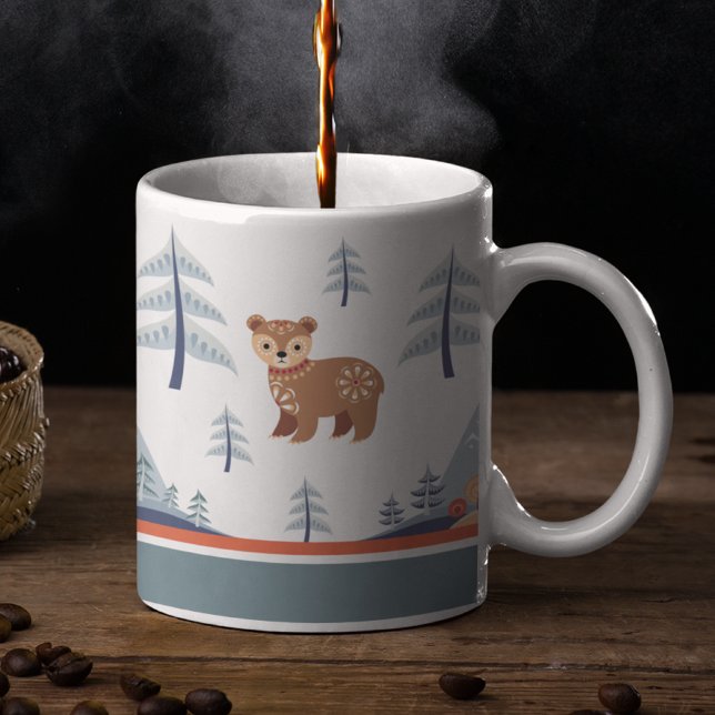 Cute Nordic Holiday Bear Coffee Mug (Creator Uploaded)