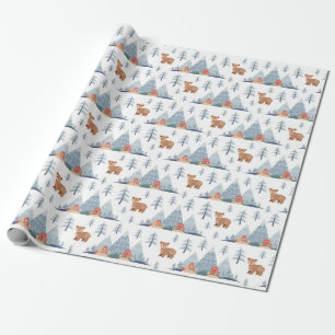 Cute Nordic Holiday Bear Pattern Wrapping Paper