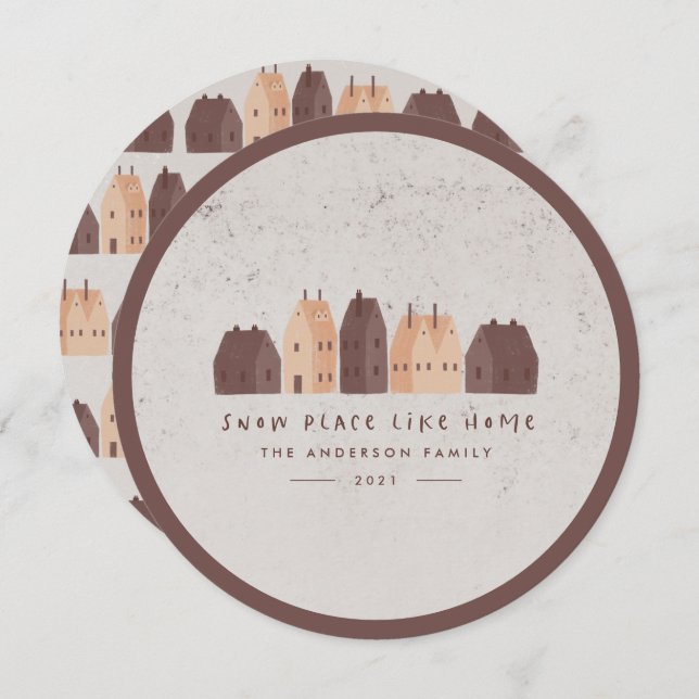 cute nordic scandi modern natural house Christmas  Announcement (Front/Back)