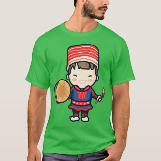 Cute Norwegian Drummer Boy in Traditional Clothing T-Shirt