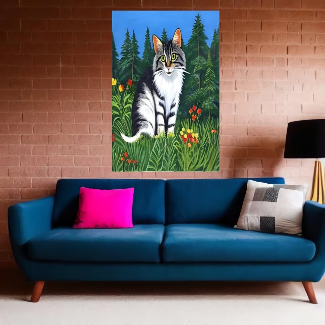 Cute Norwegian Forest cat  | AI Art Poster (Creator Uploaded)