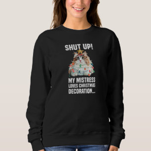 Cute Norwegian Forest Cat Fairy Lights Shut Up Dec Sweatshirt