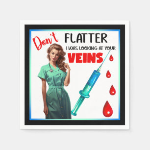 Cute Nostalgic Nurse_ Don't Flatter Yourself Napkin