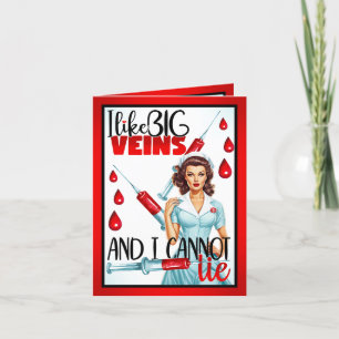 Cute Nostalgic Nurse I like Big Veins Thank You Card