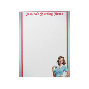 Cute Nostalgic Nurse Pinup_  I'm in Nursing School Notepad