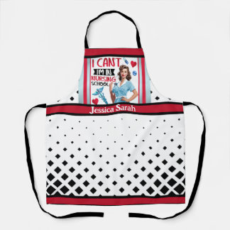 Cute Nostalgic Nurse Pinup In Nursing School Apron