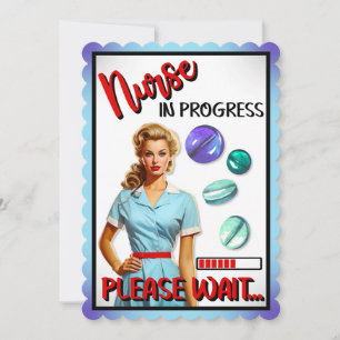 Cute Nostalgic Nurse Pinup Nurse In Progress Thank You Card