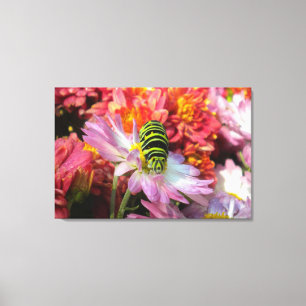 Cute Nosy Caterpillar N Mums Wrapped Canvas