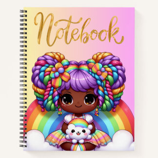 Cute notebook/Adorable Rainbow chibi girl Notebook