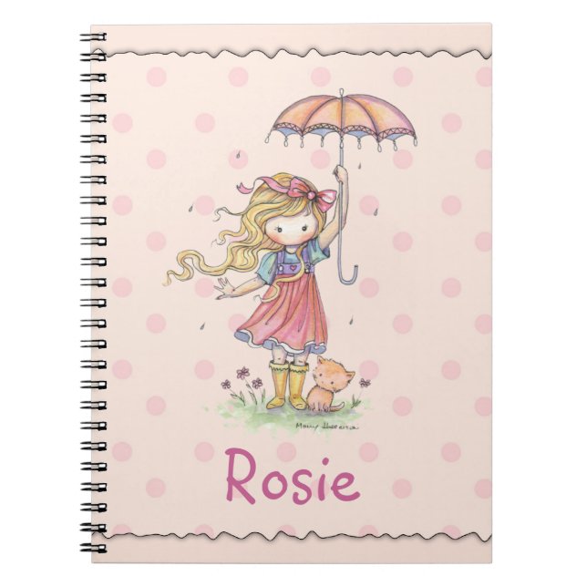 Cute Notebook for Little Girl Add Your Name (Front)