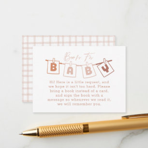 Cute Notedry Brown Gingham Books For Baby Enclosure Card