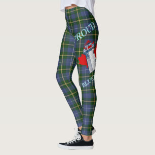 Cute Nova Scotia Lighthouse tartan all over custom Leggings