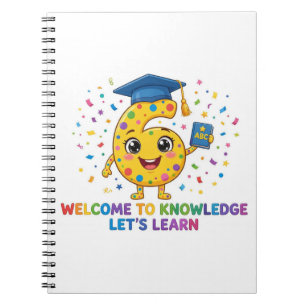 Cute Number 6 Spiral Notebook for Girls 6th Birt
