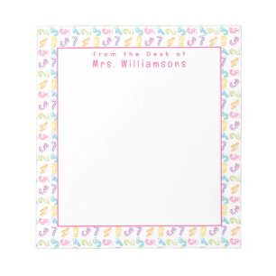 Cute Numbers Pattern - From the Desk of Teacher Notepad