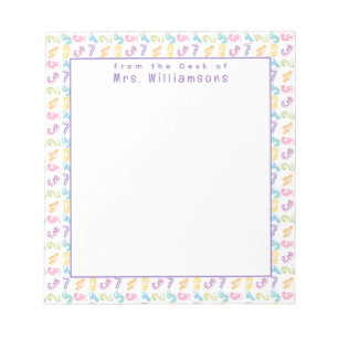 Cute Numbers Pattern - From the Desk of Teacher Notepad