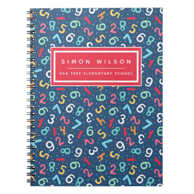Cute Numbers Pattern - Kids or Teacher Notebook (Front)
