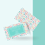 Cute Numbers Pattern - Substitute Teacher / Tutor Business Card<br><div class="desc">NewParkLane - Cute,  customisable,  business cards for (substitute) teachers or tutors,  with a cute colourful pattern of letters,  and a textframe for a name,  or custom text. 
All texts,  fonts and colours are easy to customise for personalised design.

Check out this collection for matching items!</div>