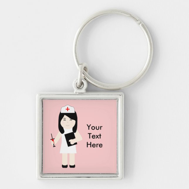 Cute Nurse 3 Premium Keychain (Front)