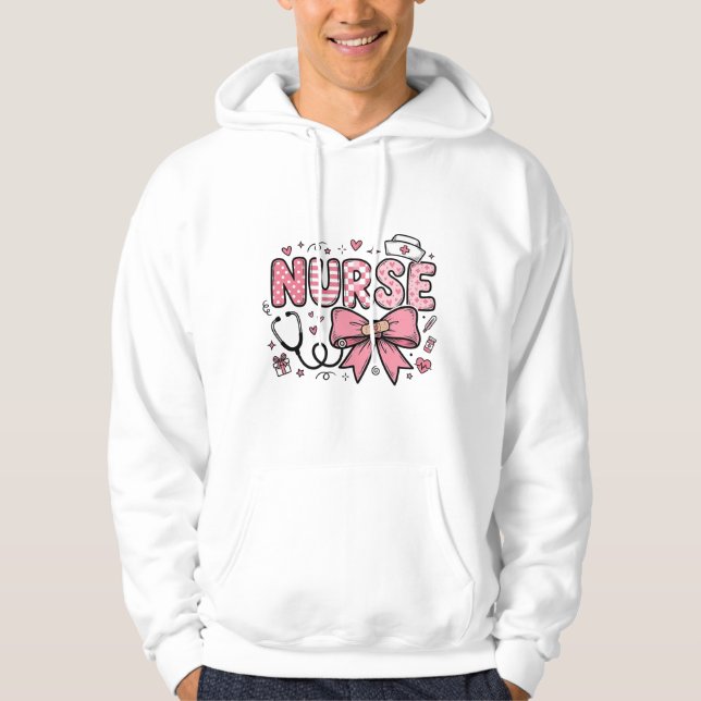 Cute Nurse Bow Heart Vector Shirt Design_1 (Front)