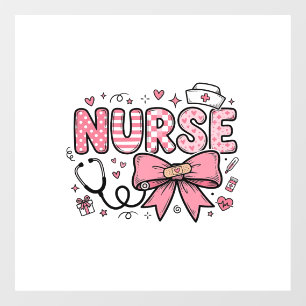 Cute Nurse Bow Heart Vector Shirt Design_1
